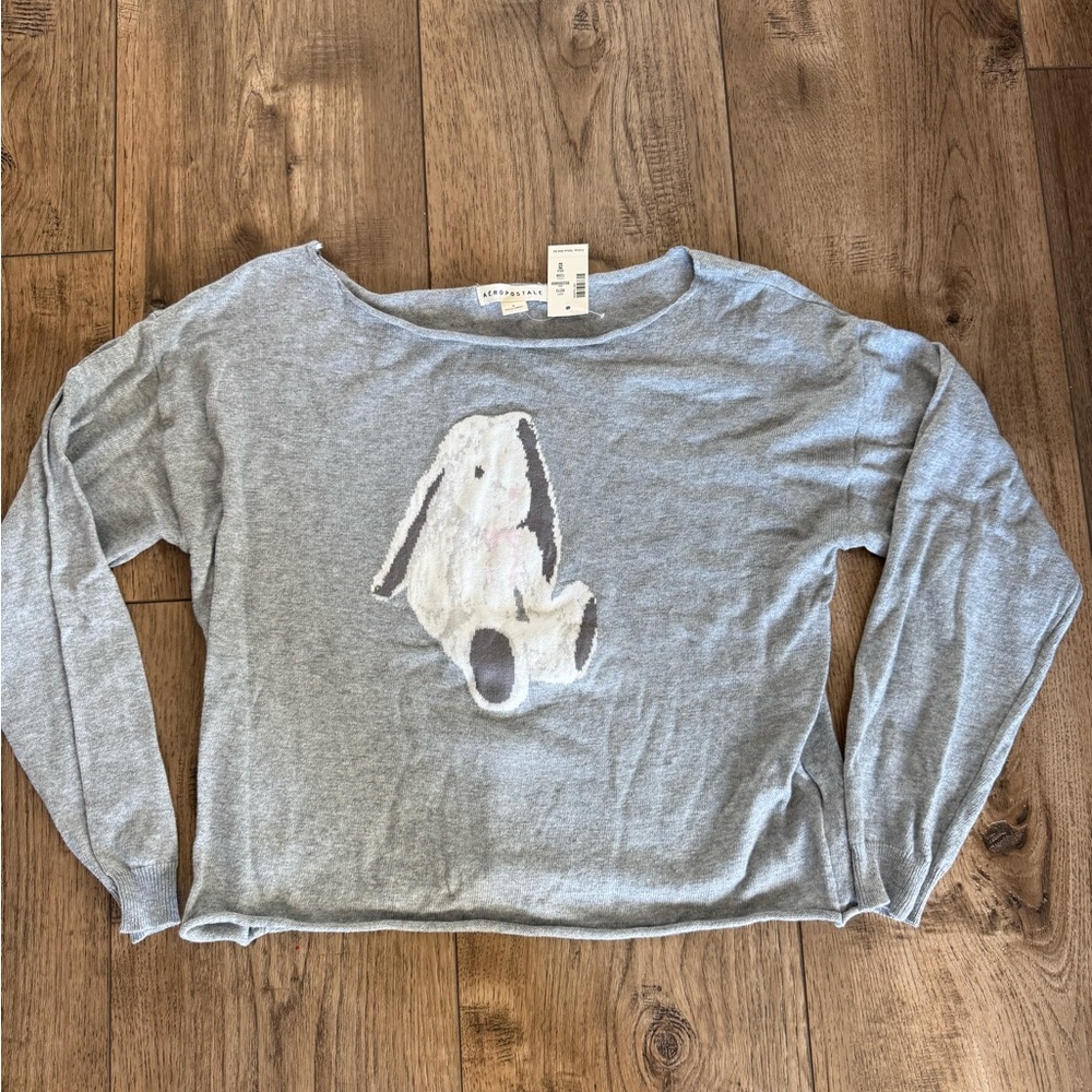 Aeropostale Gray Off-the-Shoulder Sweater